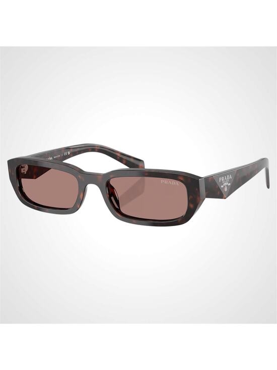 New PRADA Sunglasses Brown Tortoise Symbole Logo Rectangle w/ Case main image 5